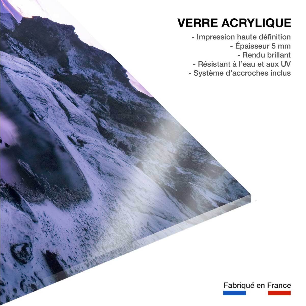 Tableau paysage d'hiver crepuscule sur glace  Tableau plexiglas