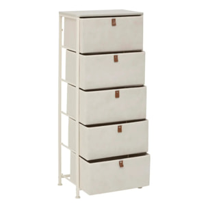 Rangement haut Tissa beige 5 tiroirs