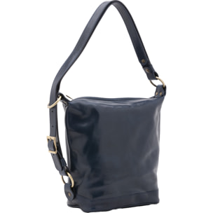 Borsa a secchiello  da donna In Vera pelle Made in Italy 34x33x15 cm