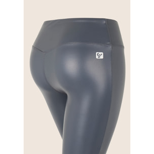 Leggings 7/8 vita regular effetto lucido con incrocio