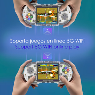 Console emulatore multipiattaforma RG353PS. Schermo IPS da 3,5"; sistema operativo Linux, quad-core da 1,8 GHz, WiFi, 128 GB. +23000 giochi.