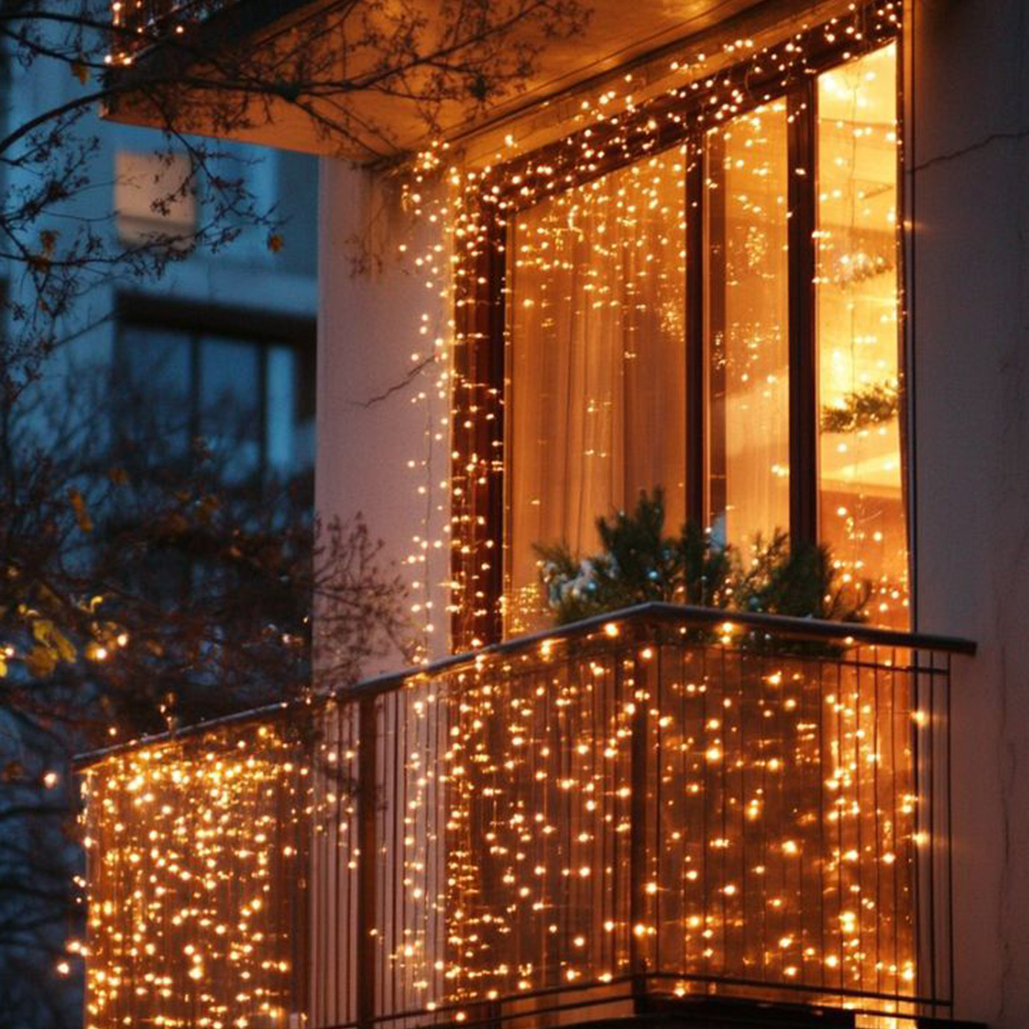 Guirnalda de iluminación navideña con led blanco extra cálido