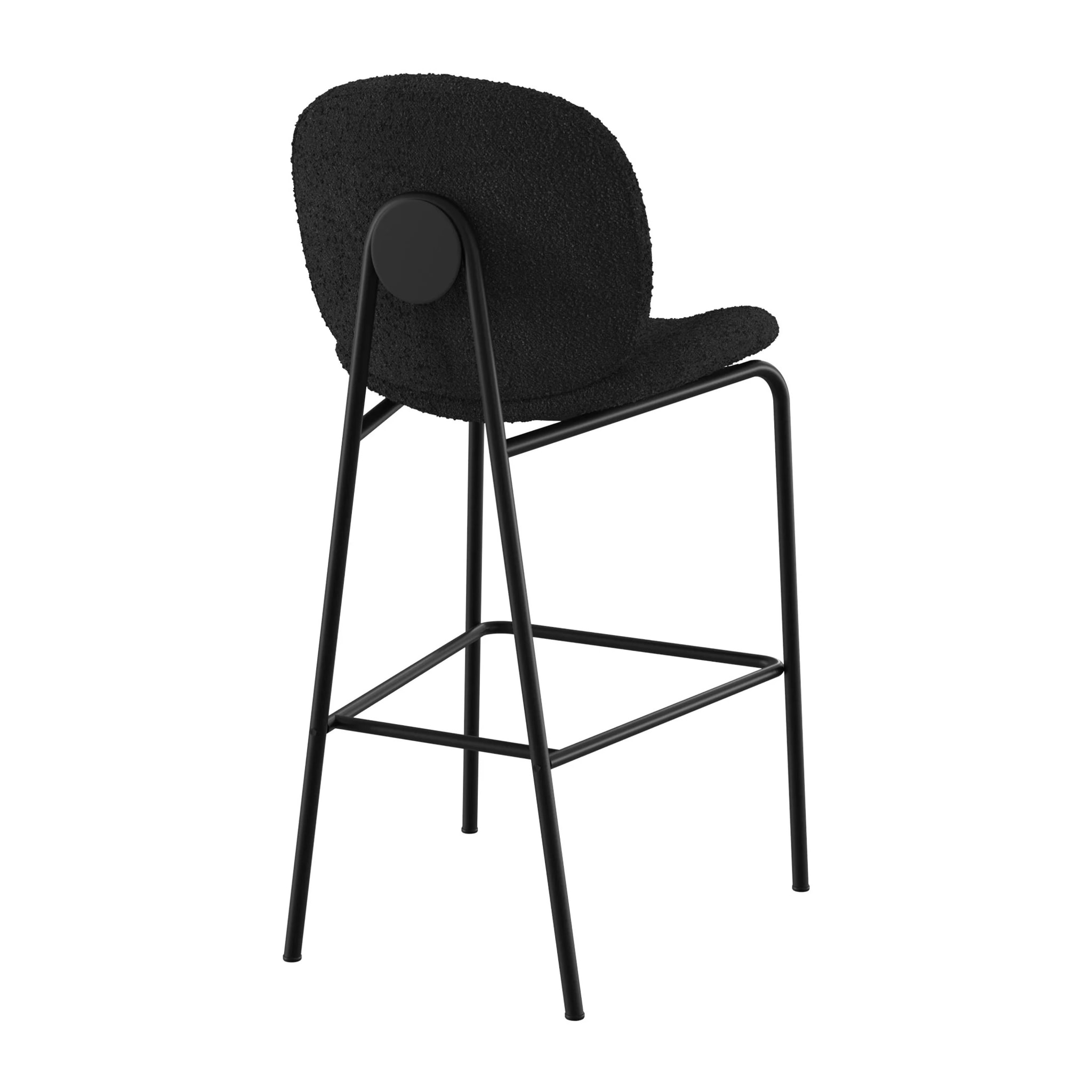 Lot de 2 chaises pour îlot central en tissu bouclé noir 63,5 cm - Iris