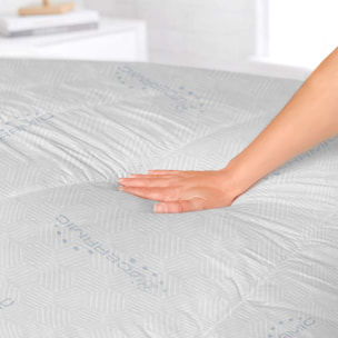 TOPPER TRAPUNTATO BIOCERAMICA CON ELASTICI - Made in Italy