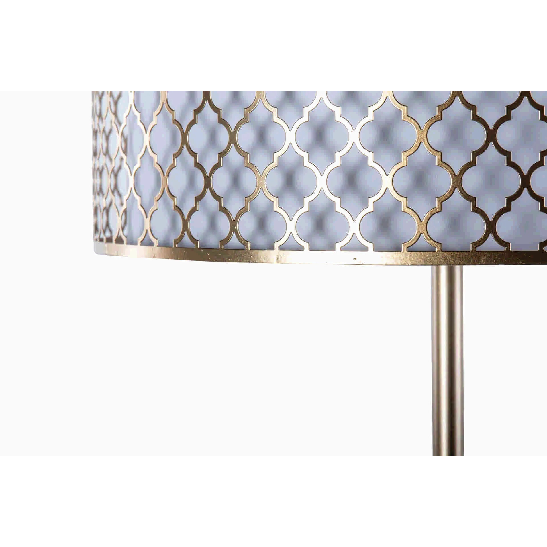 Lampara De Suelo Metal Dorada Blanca 40x40x165 Cm