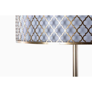 Lampara De Suelo Metal Dorada Blanca 40x40x165 Cm
