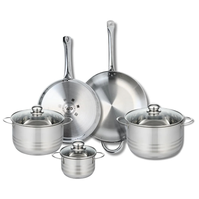 Ensemble de 2 Poêles de cuisson 28 et 32 cm et 3 faitouts 14, 20 et 24 cm Elo Profi Brillant