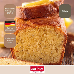 Set de pâtisserie avec 1 Moule Cake, 1 spatule Zenker et 2 bols à mixer en inox Fackelmann