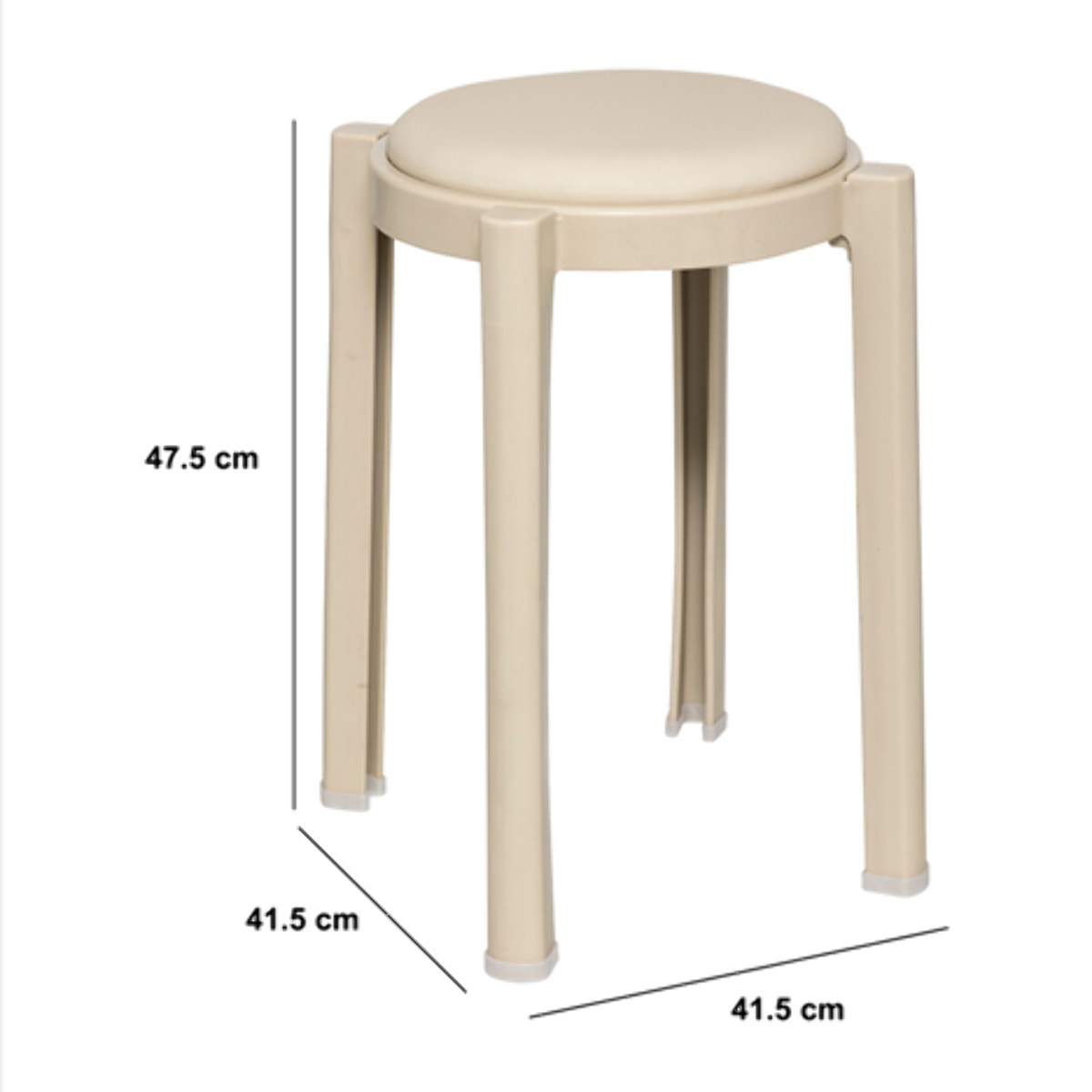 Tabouret "Plasta" en plastique beige