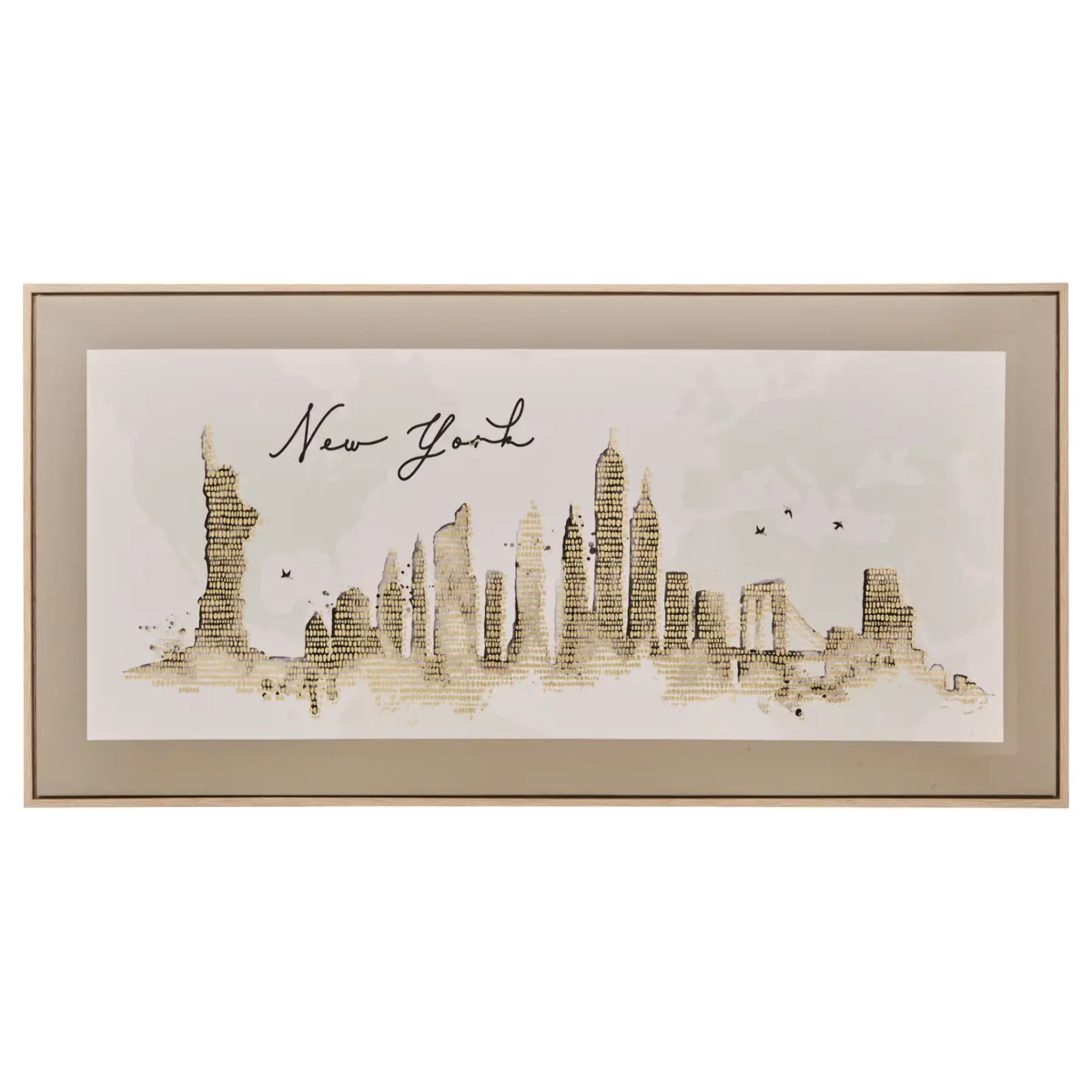 Toile imprimée encadrée Marlow noir et blanc 116x58cm