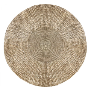 Tapis rond naturel en posidonie 120 cm - Tanzanie