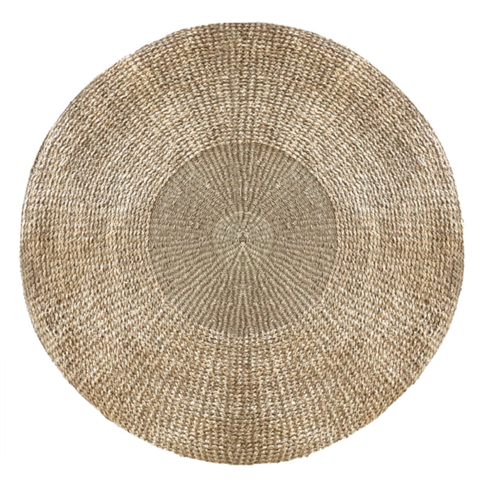 Tapis rond naturel en posidonie 120 cm - Tanzanie