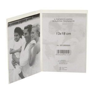 Portafoto da tavolo in plastica easy doppio cm13xh18x0,5