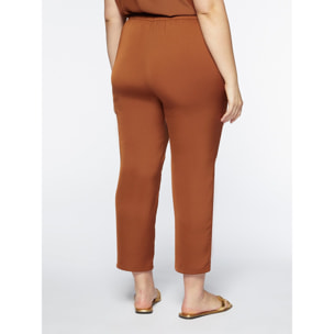 Fiorella Rubino - Pantaloni dritti in satin - Marrone