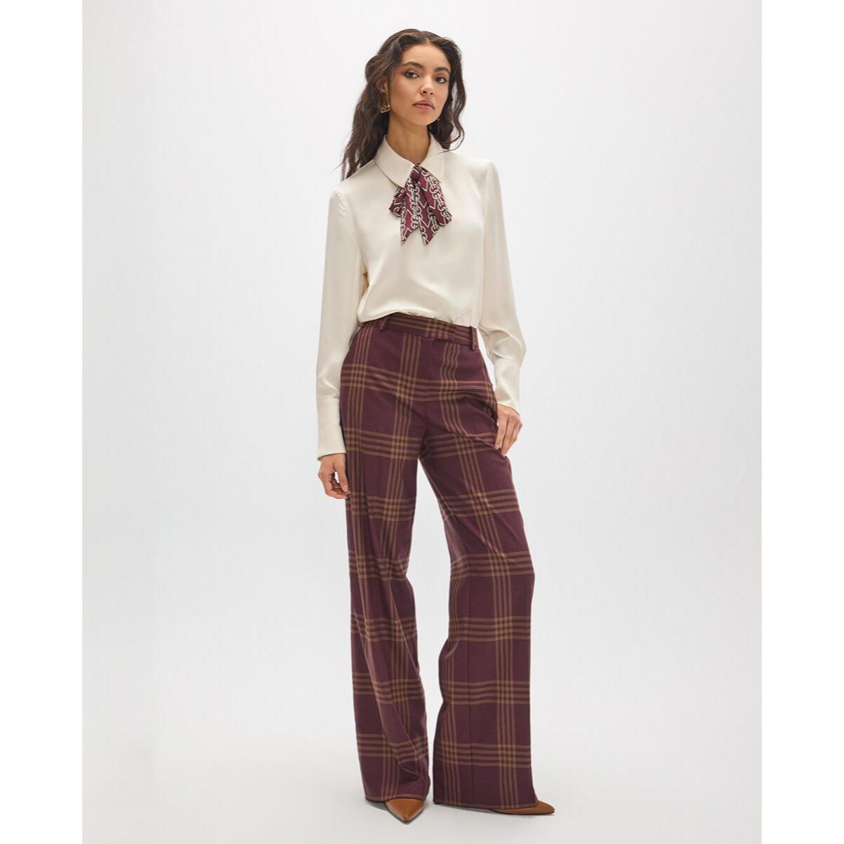 Pantaloni a quadri a gamba dritta
