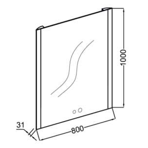 Miroir LED 2 trous 80 cm + mitigeur lavabo encastré Grands Boulevards Chromé + corps encastré