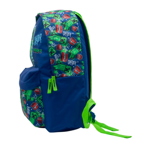 Zaino Americano Minecraft Boom Creeper adattabile a carrello. Schienale imbottito e scomparto per laptop.