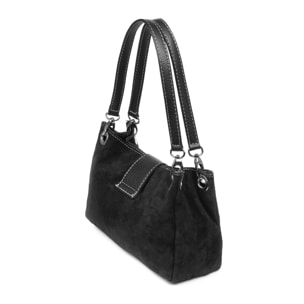 Aicurzio Bolso de hombro Mujer. Piel auténtica Gamuza Dollaro