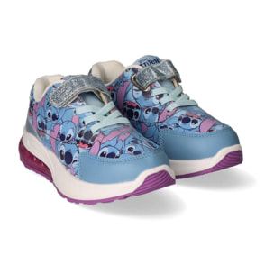 Zapatilla deportiva infantil suela ligera con luces "Stitch"