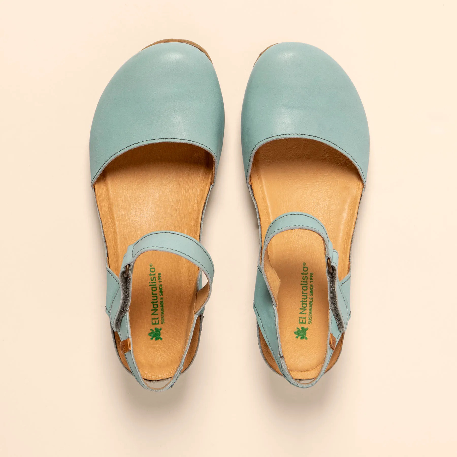 Sandalia de cuña N5850 SOFT NAPPA BLUE / PICUAL color Blue