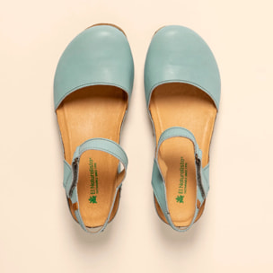 Sandalia de cuña N5850 SOFT NAPPA BLUE / PICUAL color Blue