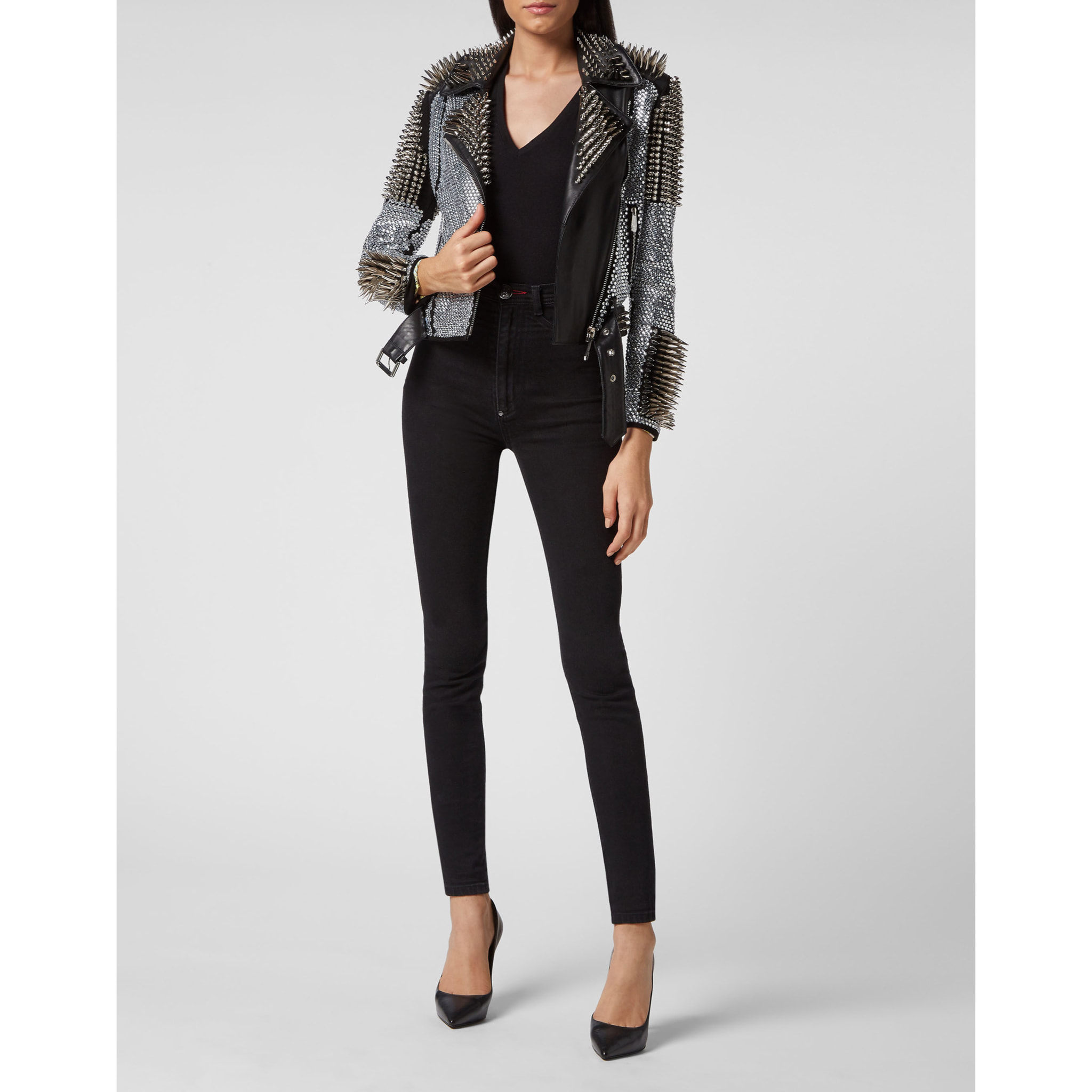 PHILIPP PLEIN Leather Biker