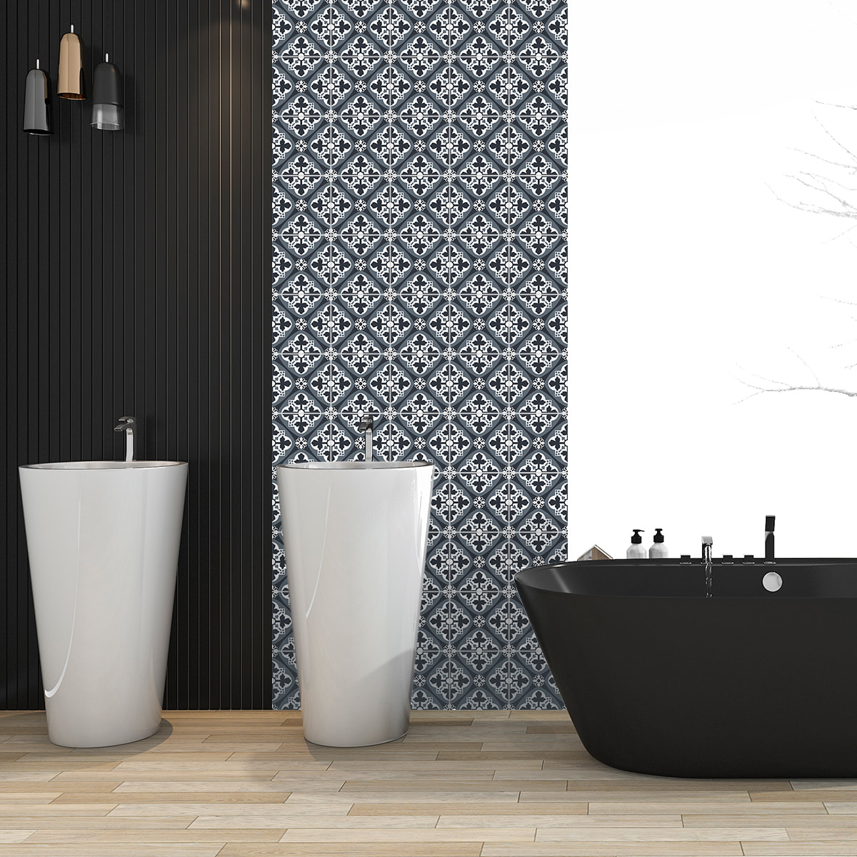 Stickers muraux - Sticker Mural Carrelage adhésif Cuisine Salle de Bain - 30 STICKERS CARRELAGES AZULEJOS ROSANA
