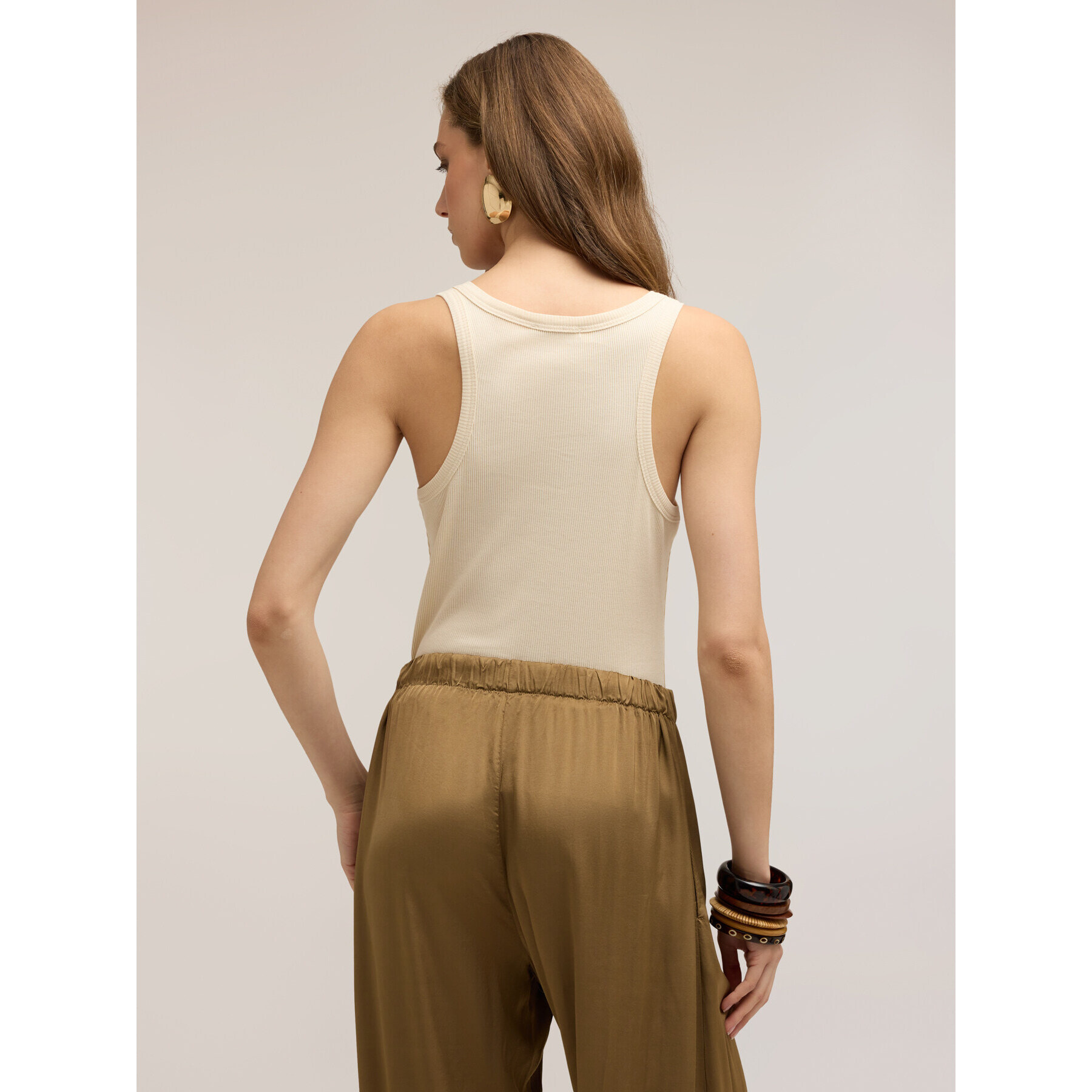 Motivi - Top de punto acanalado con strass - Blanco