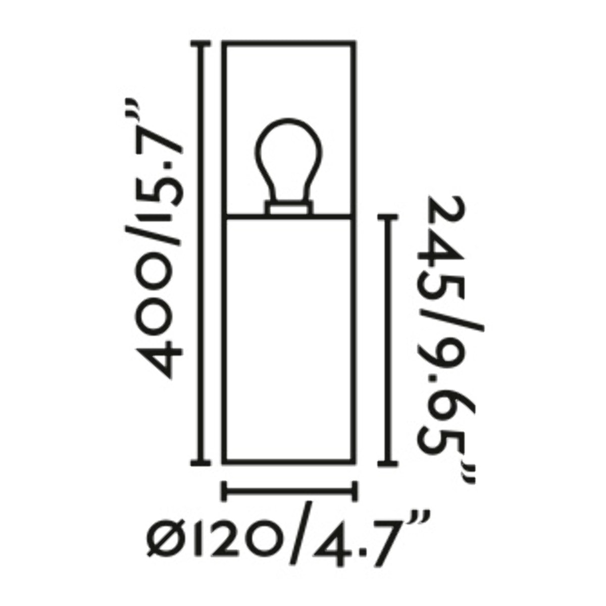 KILA Lampe balise gris foncé H400 fumé