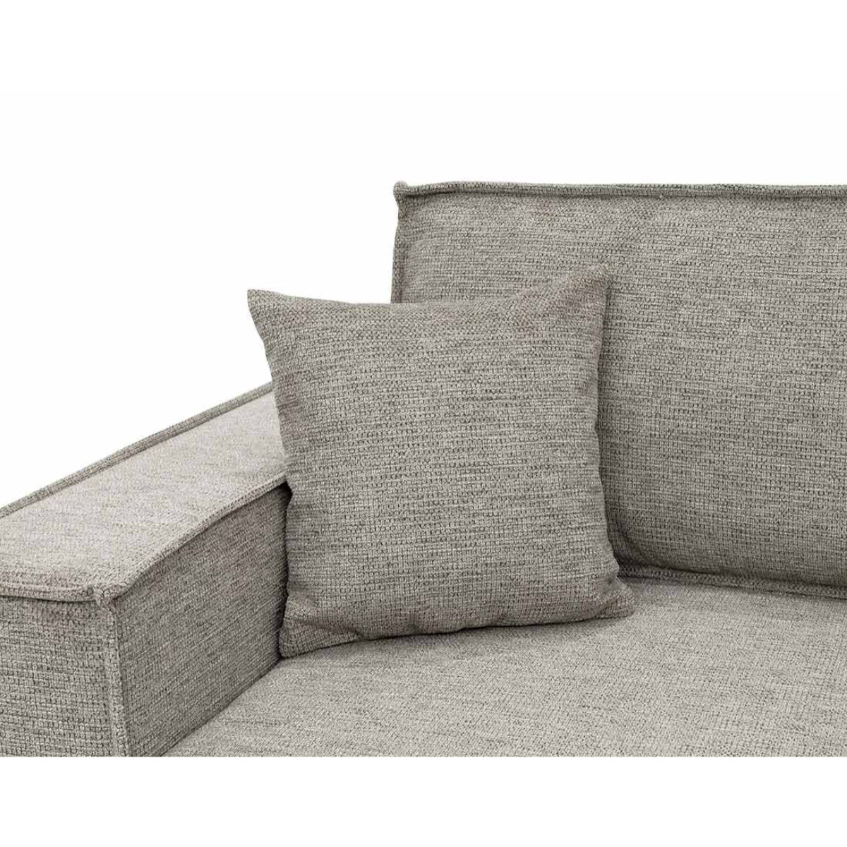Cezanne - Canapé d'angle réversible 5 places convertible avec coffre en tissu texturé - Gris clair