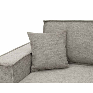 Cezanne - Canapé d'angle réversible 5 places convertible avec coffre en tissu texturé - Gris clair