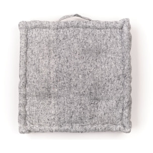 Coussin de sol carré coton uni MOUNTAIN gris clair