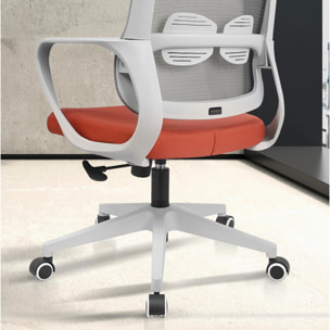 Silla de estudio Leah tela teja y gris 107x66x61 cm