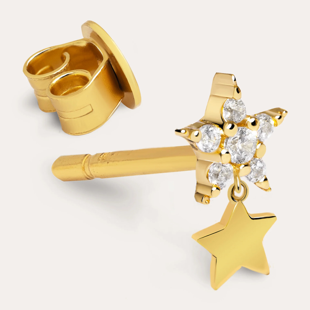 Orecchino Duo Shinning  Argento Placcato Oro