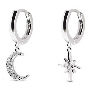 Boucles d'Oreille Polar Moon Spark Argent