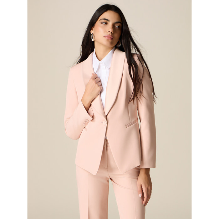 Oltre - Blazer con revers in raso - Rosa