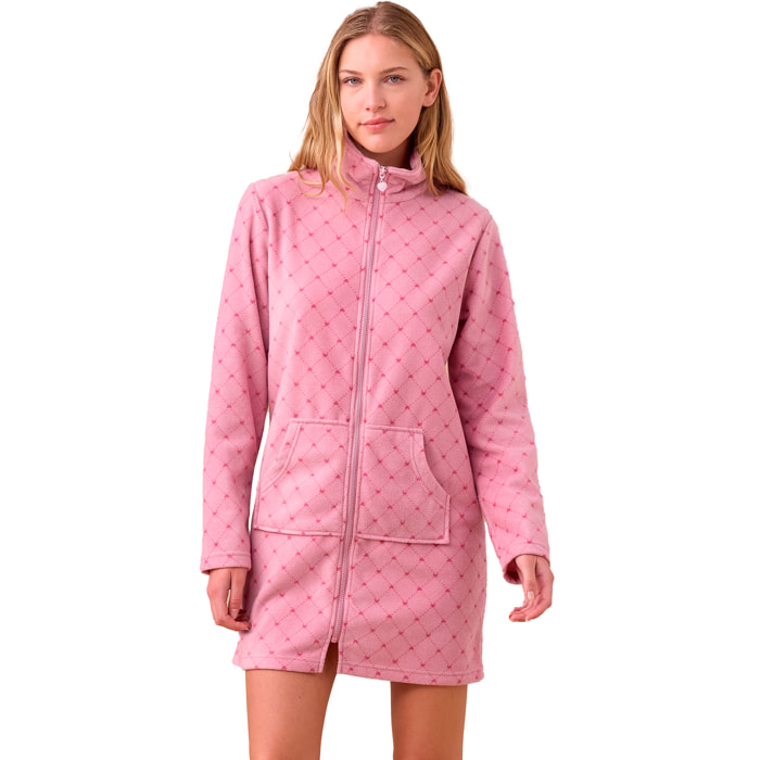 Vestaglia donna in micropile con zip articolo cuore. Noidinotte