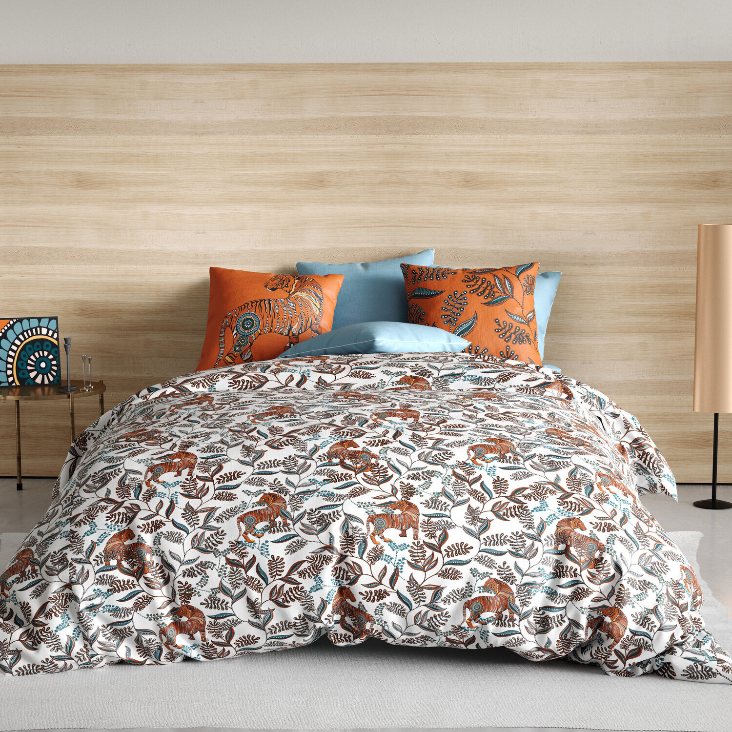 Parure de couette 3pcs 100% coton 57 fils/cm2-savane