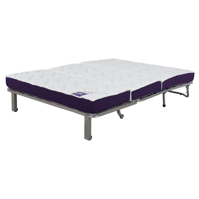 Banquette BZ LOS ANGELES 160x200, matelas Dunlopillo, angel gris