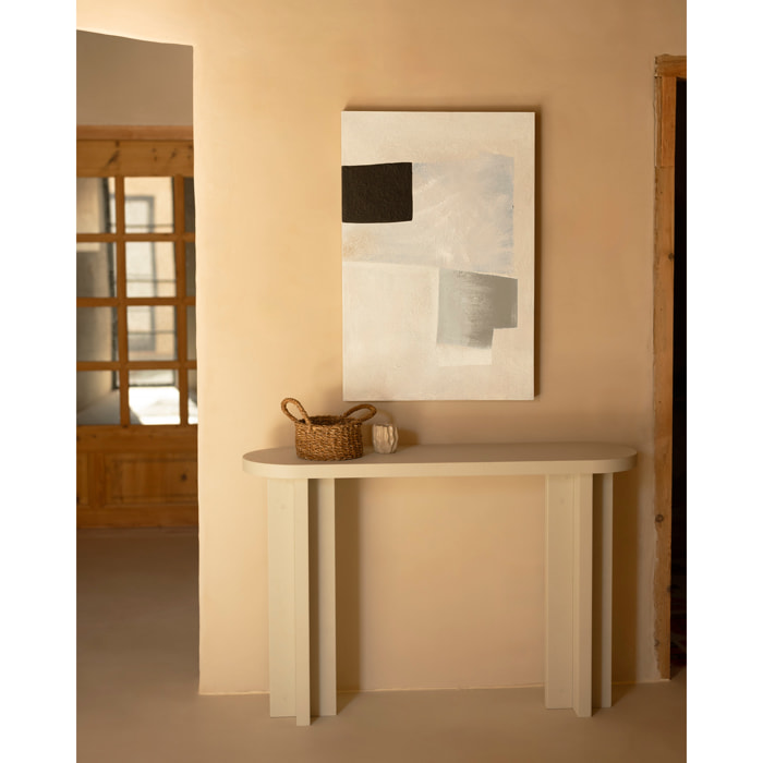 Cuadro beige y negro decorativo sobre algodón con bastidor de madera pintado artesanalmente con pintura óleo de varias medidas