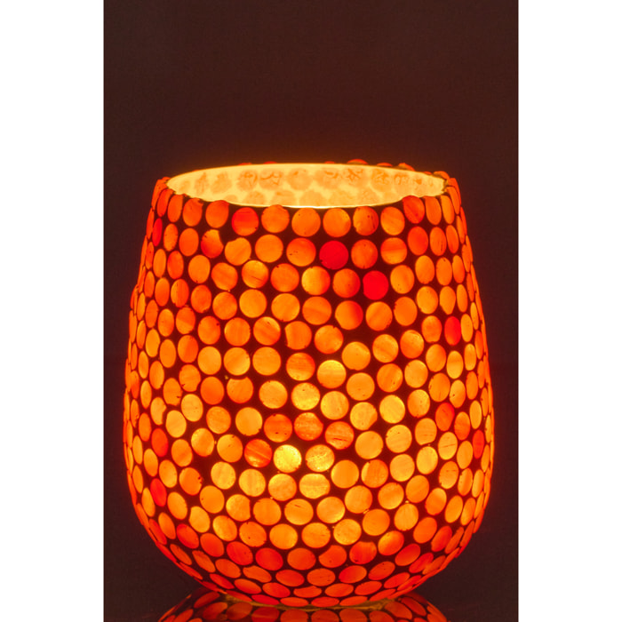 J-Line Chandelier Mosaïque - verre - orange - large