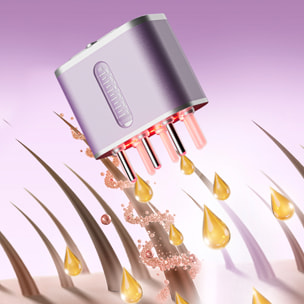 Applicatore di lozioni/farmaci per capelli con trattamento di luce rossa per i capelli. Setole in corno di vacca.