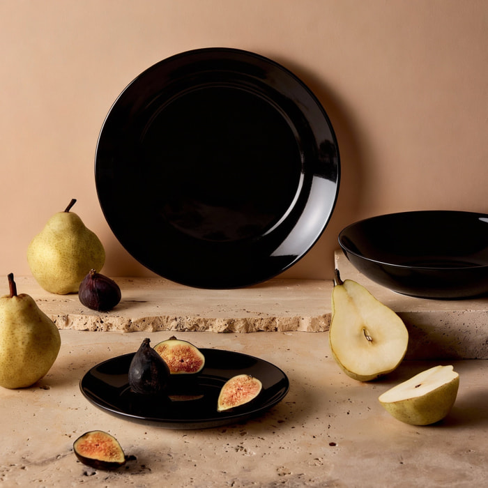 Assiette plate noire 25 cm Apy - Luminarc