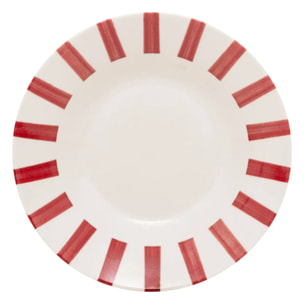 Lot de 6 assiettes creuses Cheri rouge D20,2xH4cm