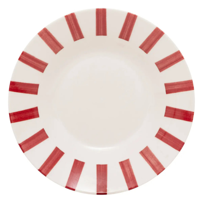 Lot de 6 assiettes creuses Cheri rouge D20,2xH4cm