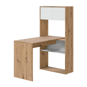 Mesa De Escritorio Duo 140x108x70 Cm Roble Blanco Artik
