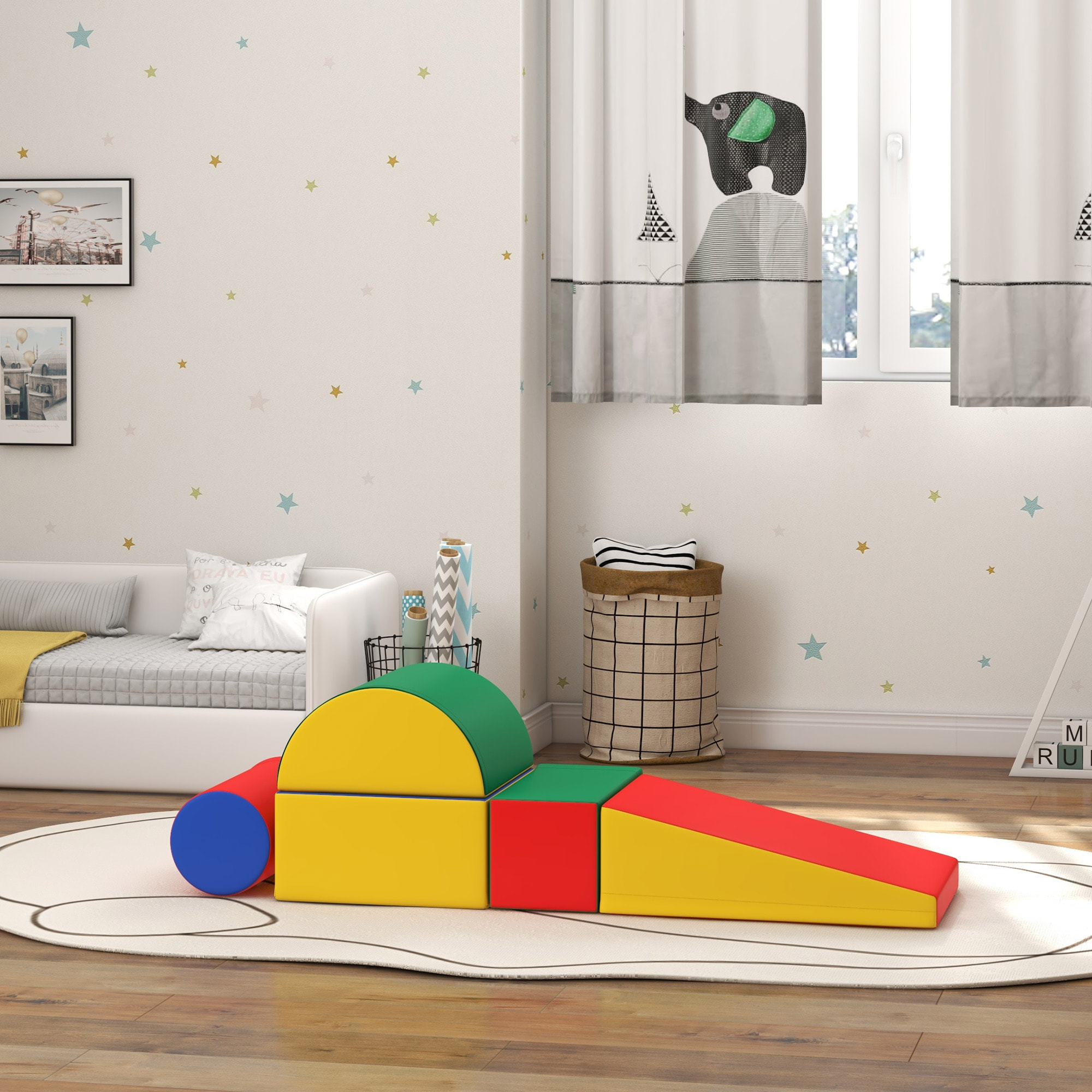5 blocs de construction en mousse XL - modules de motricité - certifiés normes EN71-1-2-3 - mousse EPE revêtement PU multicolore