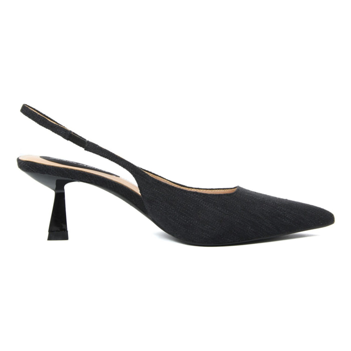 Slingback Donna colore Nero-Altezza tacco:7cm