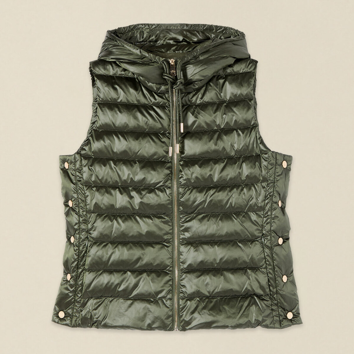 Oltre - Piumino lightweight senza maniche con cappuccio - Verde militare