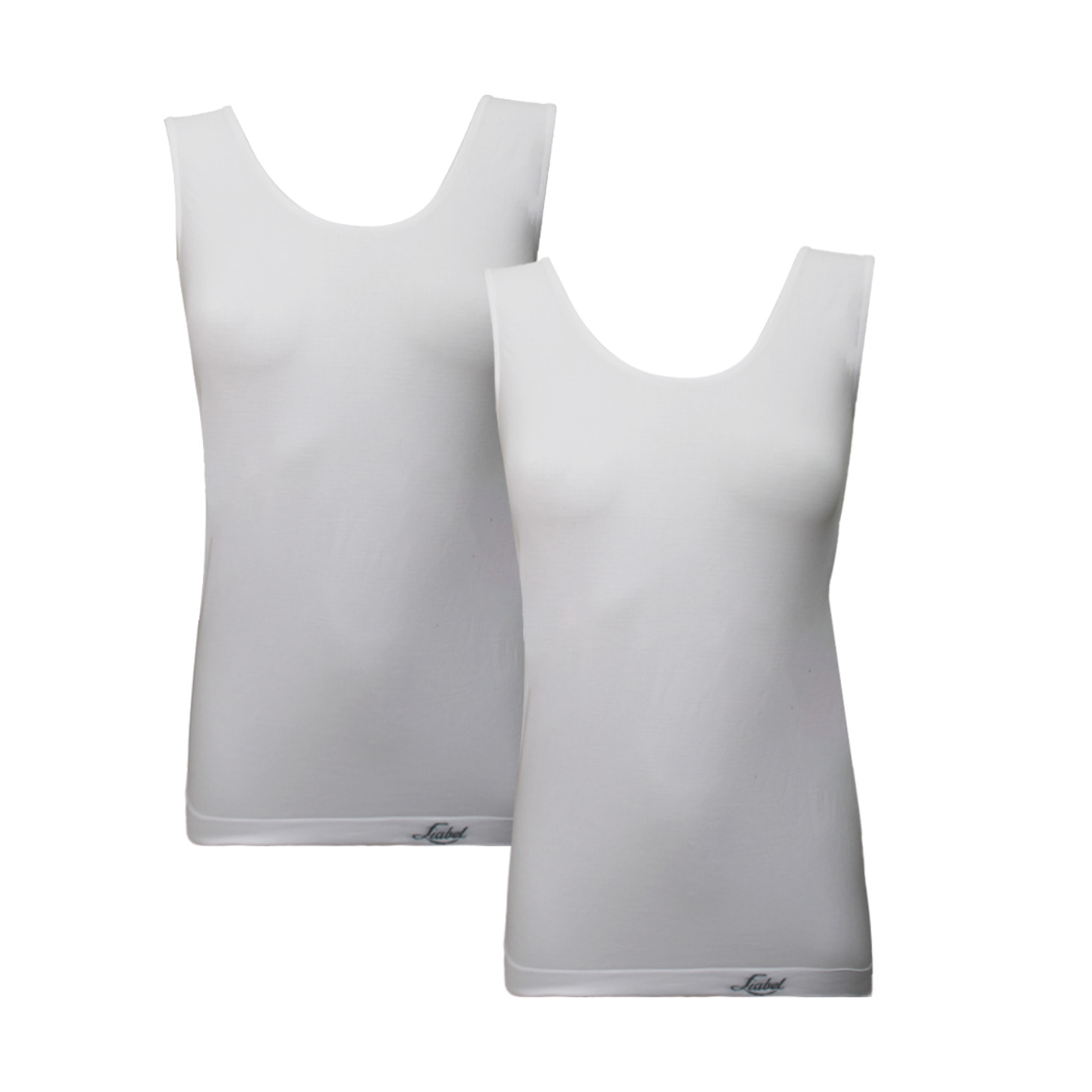 Canotta Intima Donna Spalla Larga Liabel Conf 2pz, Art. AZ2540B Bianco S/M